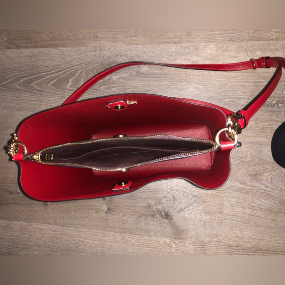 Coach Brown and Red Signature Shoulder Bag - Picture 5 of 14